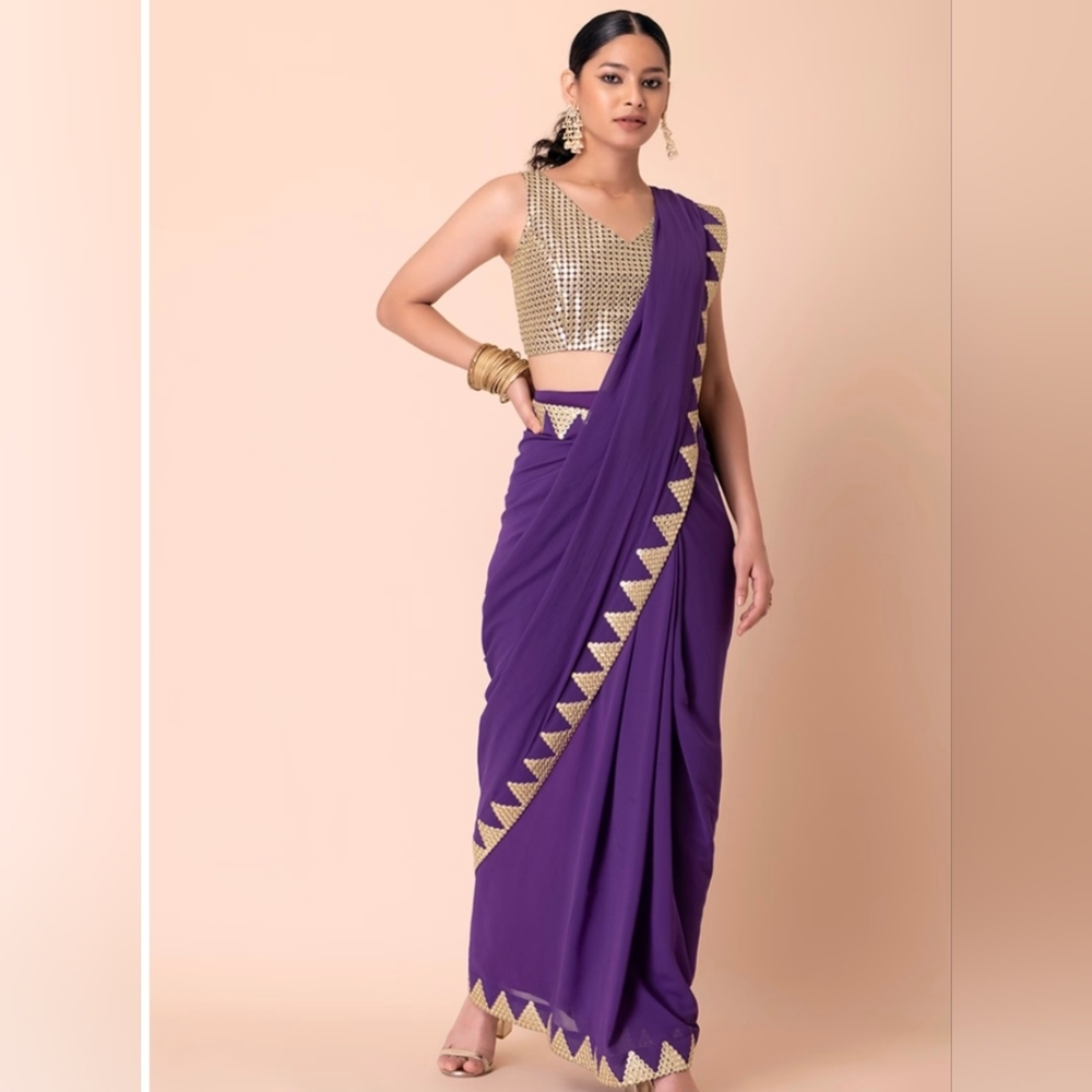 NWT Pre stitched saree and blouse House of Indya